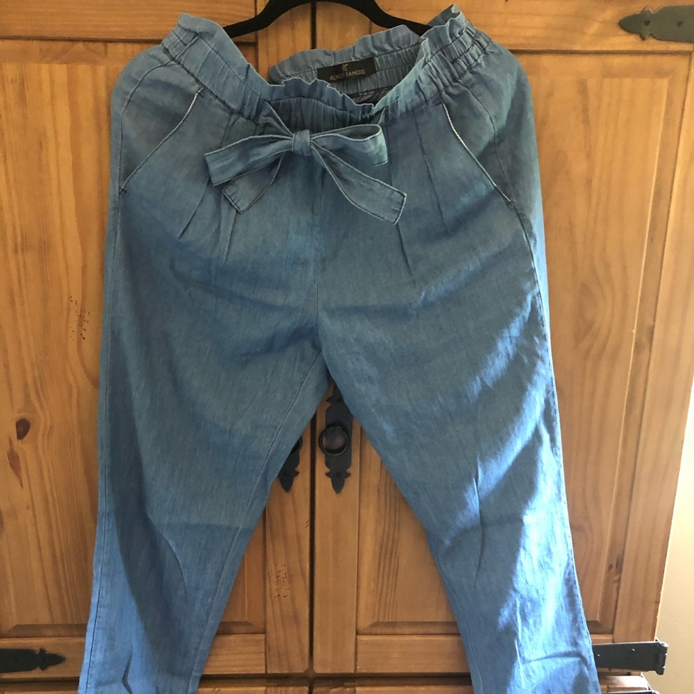Chambray denim lightweight pants